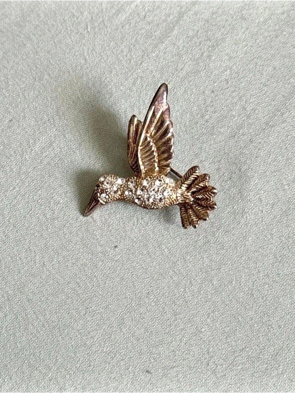 Vintage Bird Brooch in silver & Gold
